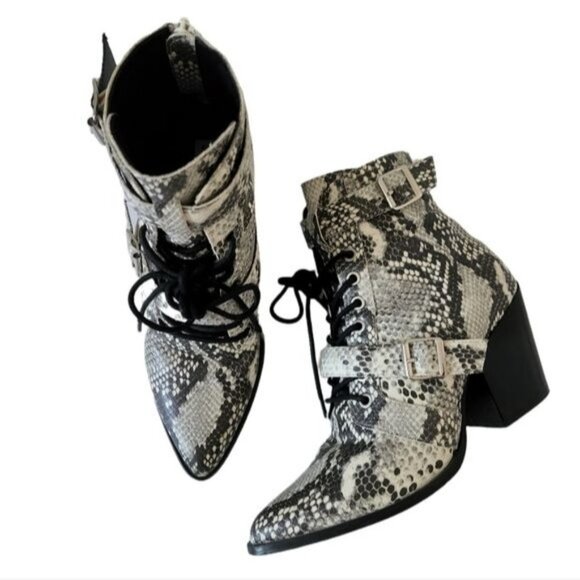 STEVE MADDEN Patterson Snakeskin Booties - Picture 3 of 10